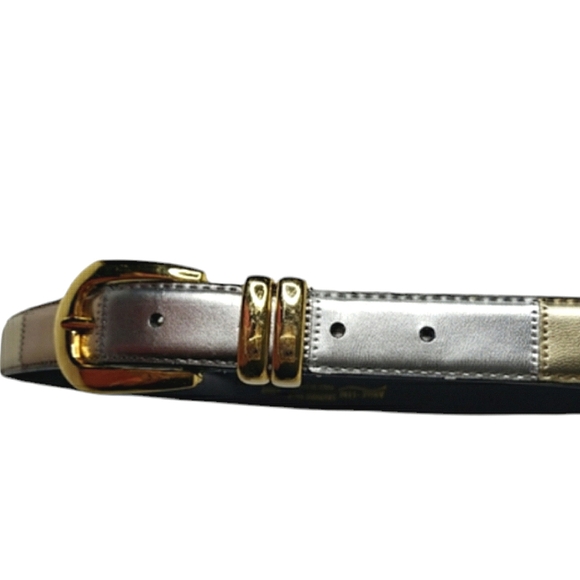 Metallic Gold Silver Bronze Thin Copper Leather Amiee Lynn Disco Fall Trend Blt - Picture 3 of 8